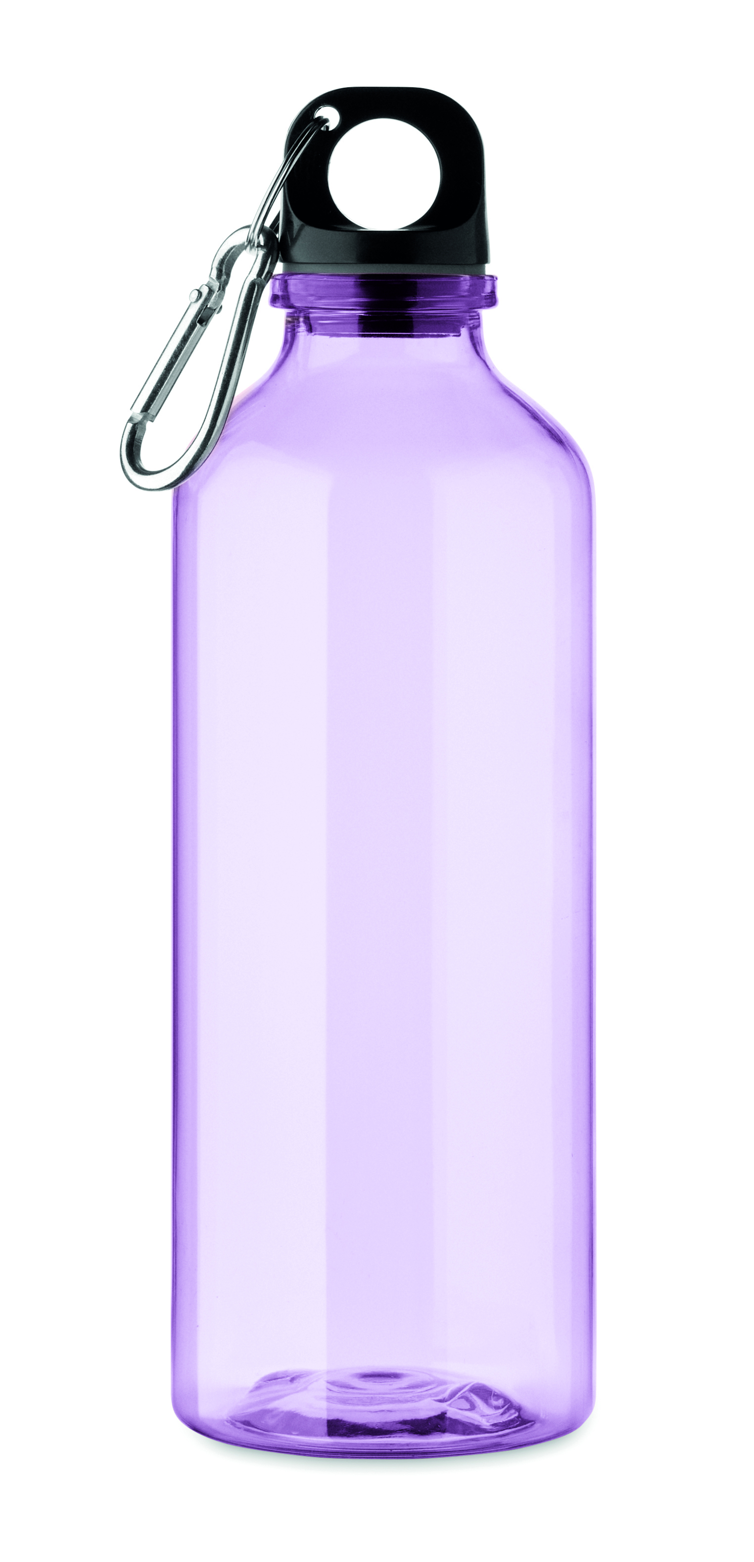 Bouteille RPET 500 ml avec mousqueton à personnaliser Moss Violet transparent